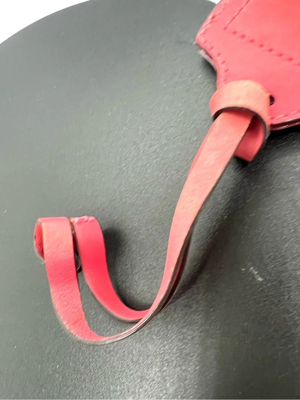 Coach Deep Pink Leather Luggage Tag ID Bag Charm Est 1941